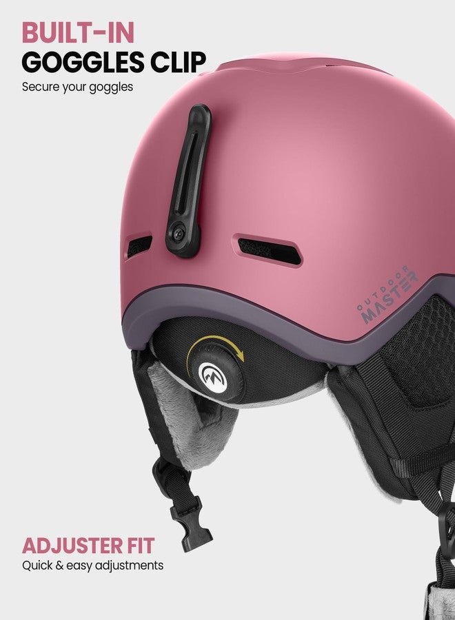 OutdoorMaster MIPS Ski Helmet with Ski Goggles PRO Set - Adjustable Fit Snowboard Helmet and Snow Goggles Set - Snow Sport Helmet for Men, Women & Youth - Matte Pink, L - Image 3