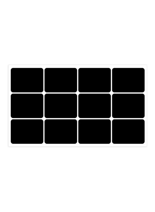 NIBEMINENT 12pcs/sheet 170x100mm Blackboard Sticker Sheet Black - Image 1