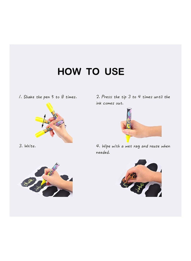 NIBEMINENT 12pcs/sheet 170x100mm Blackboard Sticker Sheet Black - Image 2