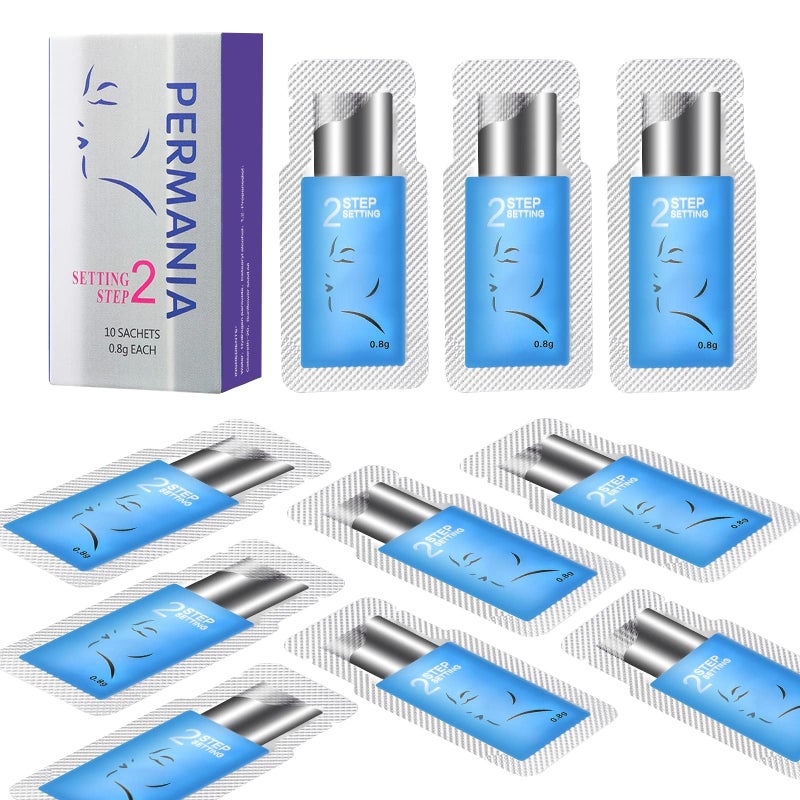 PERMANIA Lash Lift KitSeparate Steps Products for Salon or at Home Steps 10 Sachets of 08 g003 oz Each Prep STEP2