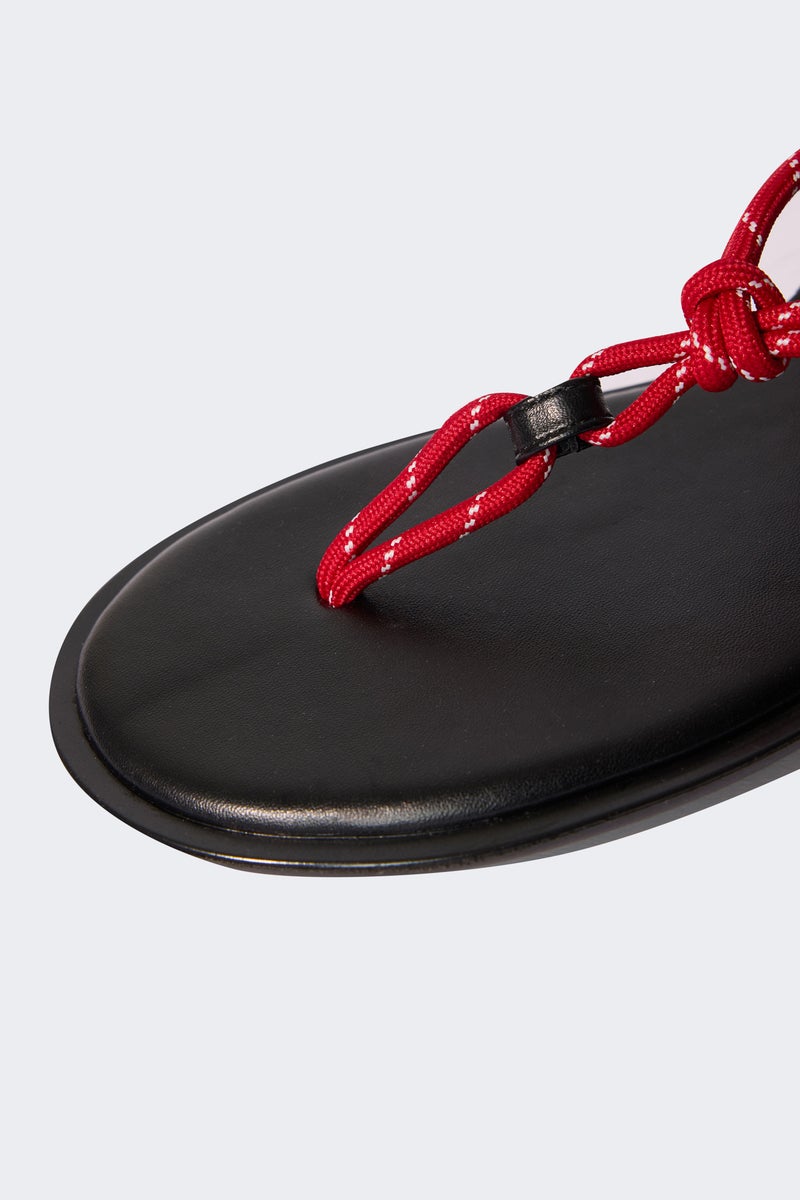 DeFacto Red Woman Woman Flat Sole Faux Leather Sandals Casual - Image 5