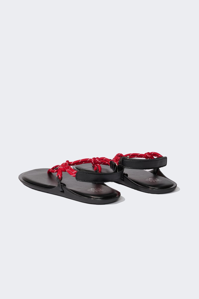 DeFacto Red Woman Woman Flat Sole Faux Leather Sandals Casual - Image 3