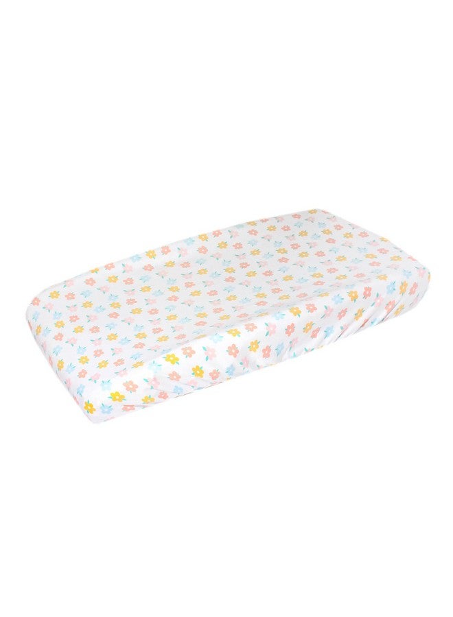 Copper Pearl Premium Knit Changing Pad Cover : Soft, Stylish, and Universal Fit for All Standard Diaper Changing Pads, Trendy Design Changing Pad Covers, Daisy - Image 1