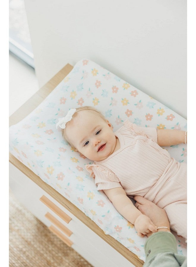 Copper Pearl Premium Knit Changing Pad Cover : Soft, Stylish, and Universal Fit for All Standard Diaper Changing Pads, Trendy Design Changing Pad Covers, Daisy - Image 4