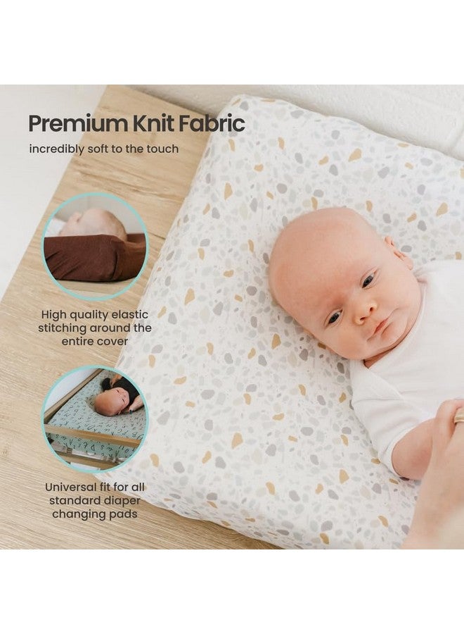 Copper Pearl Premium Knit Changing Pad Cover : Soft, Stylish, and Universal Fit for All Standard Diaper Changing Pads, Trendy Design Changing Pad Covers, Daisy - Image 3