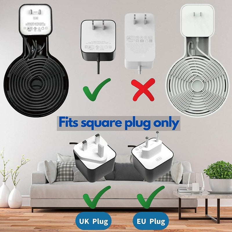 حامل حائط سينترون أبيض لـ Echo Dot، ملحقات أليكسا، حامل حائط ذكي لمنفذ المنزل لحامل مكبر صوت Amazon Echo Dot الجيل الثالث، بدون أسلاك فوضوية وملحقات موفرة للمساحة (أبيض) - Image 3
