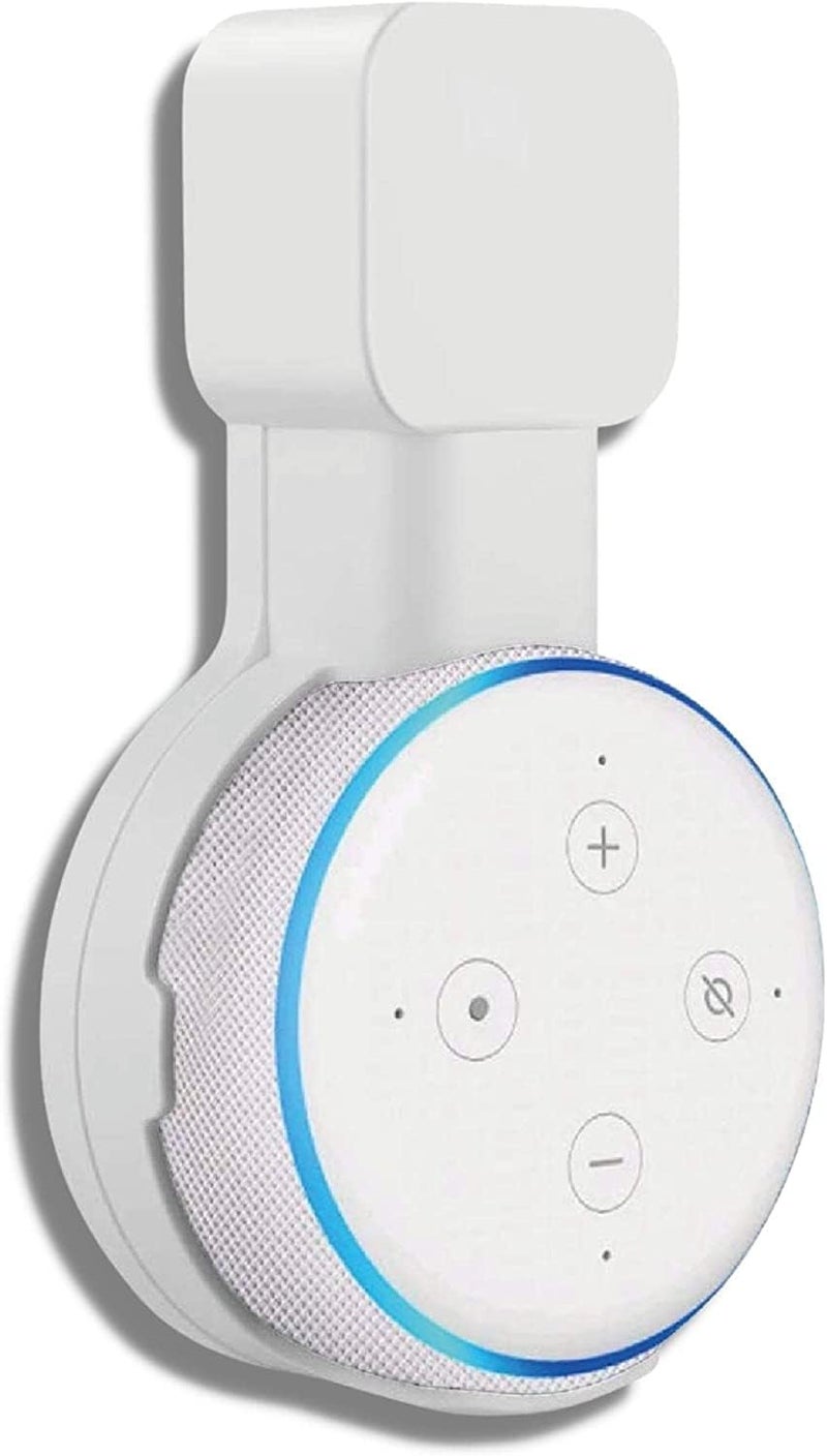 حامل حائط سينترون أبيض لـ Echo Dot، ملحقات أليكسا، حامل حائط ذكي لمنفذ المنزل لحامل مكبر صوت Amazon Echo Dot الجيل الثالث، بدون أسلاك فوضوية وملحقات موفرة للمساحة (أبيض) - Image 1