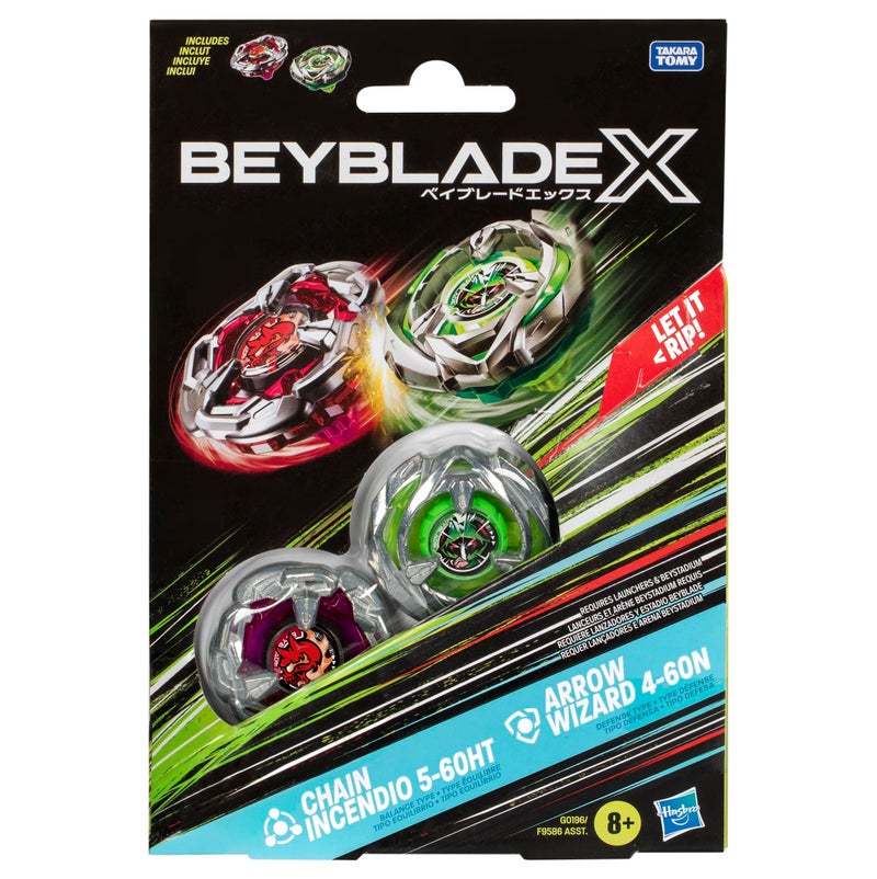 BeyBlade باي بليد إكس تشين إنسنديو 5-60HT وآرو ويزارد 4-60N مجموعة مزدوجة مع 2 قمة تدور لليمين؛ ألعاب قتال القمة للأولاد والبنات بعمر 8 سنوات - Image 3