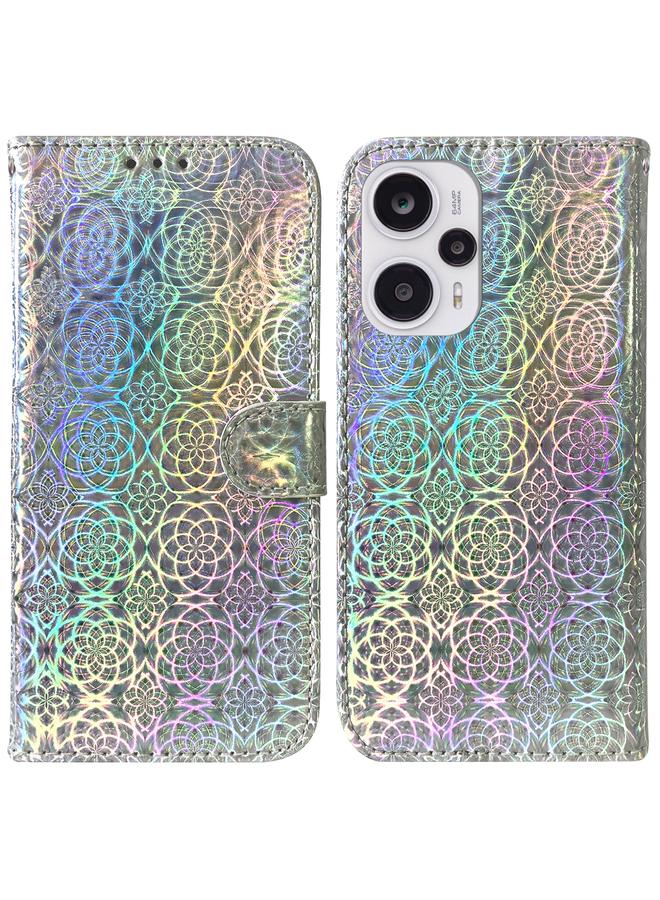 The Bros Case For Xiaomi Poco F5/Redmi Note 12 Turbo Colorful Magnetic Buckle Leather Phone Case