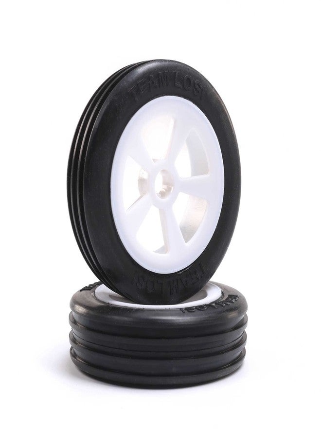 Losi Rib Front Tire Mounted White 2 Mini JRX2 LOS41021 RC Tire