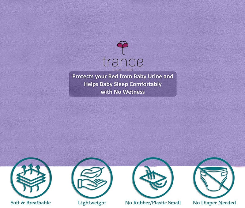 TRANCE ترانس سريع الجفاف - واقي سرير ناعم مضاد للماء لسرير الأطفال - (مفرد-90x182 سم، بنفسجي) - Image 3