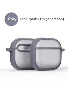 Suitable For Airpods 4 Generation Skin Feeling Frosted Bluetooth Headset Protective Cover AirPods3/2 Generation Drop-proof Earpiece Case-Color:Gray [without Lanyard]-Applicable Models:Airpods 1/2 Generation