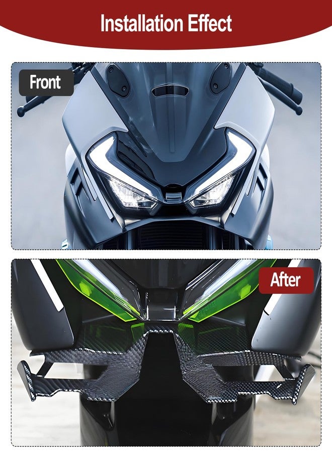 XIDAODIT For CFMOTO 675SR 675SRR 675 SR 675SR-R 675SS 2024 2025 Motorcycle Front Fairing Winglet Aerodynamic Spoiler Beak Nose Cone Extension Fixed Wing Kit (Carbon Fiber) - Image 3
