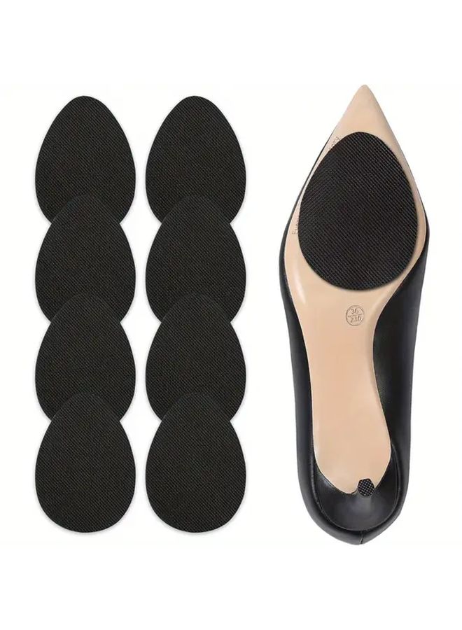 Black Anti Slip Shoe Sole Protectors For Heels 4 Pairs - Image 1