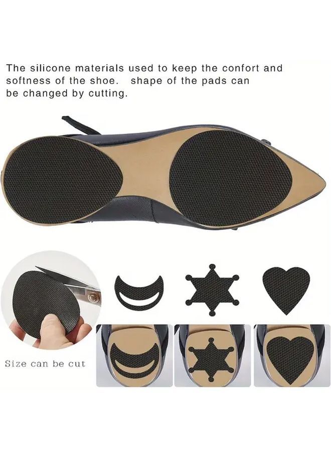 Black Anti Slip Shoe Sole Protectors For Heels 4 Pairs - Image 2