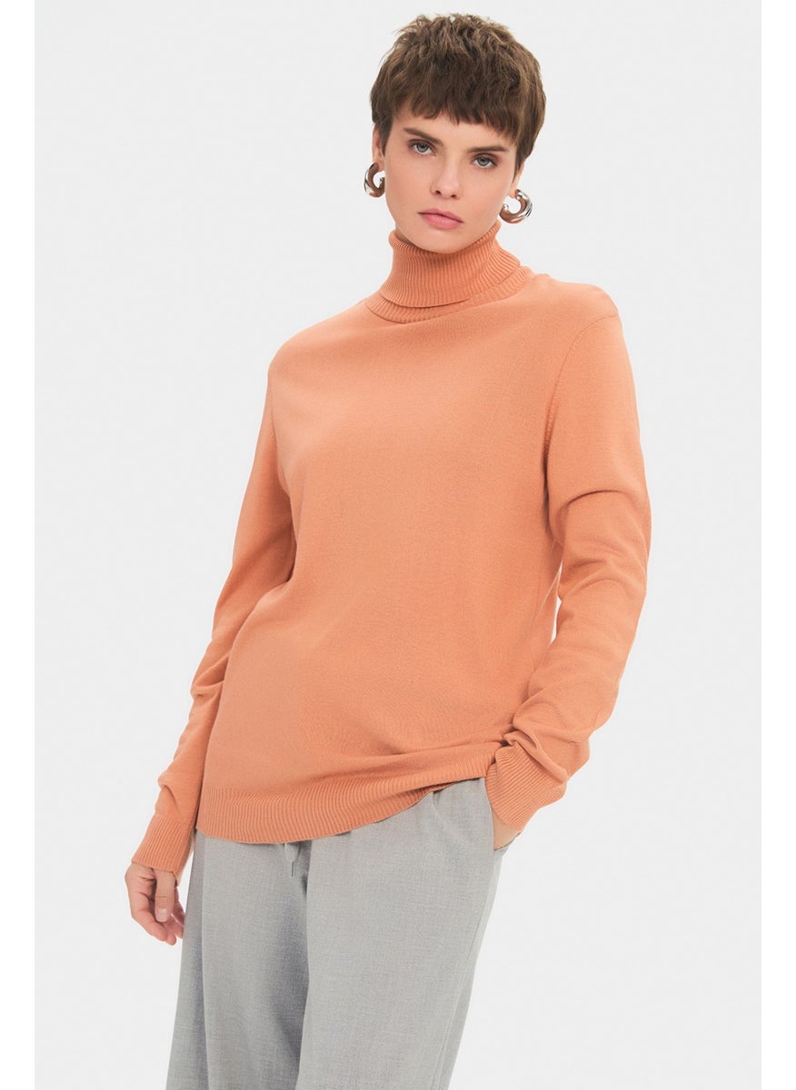 JUNE - Women's Exclusive Turtleneck Viscose Blend Knitwear Sweater - Image 1