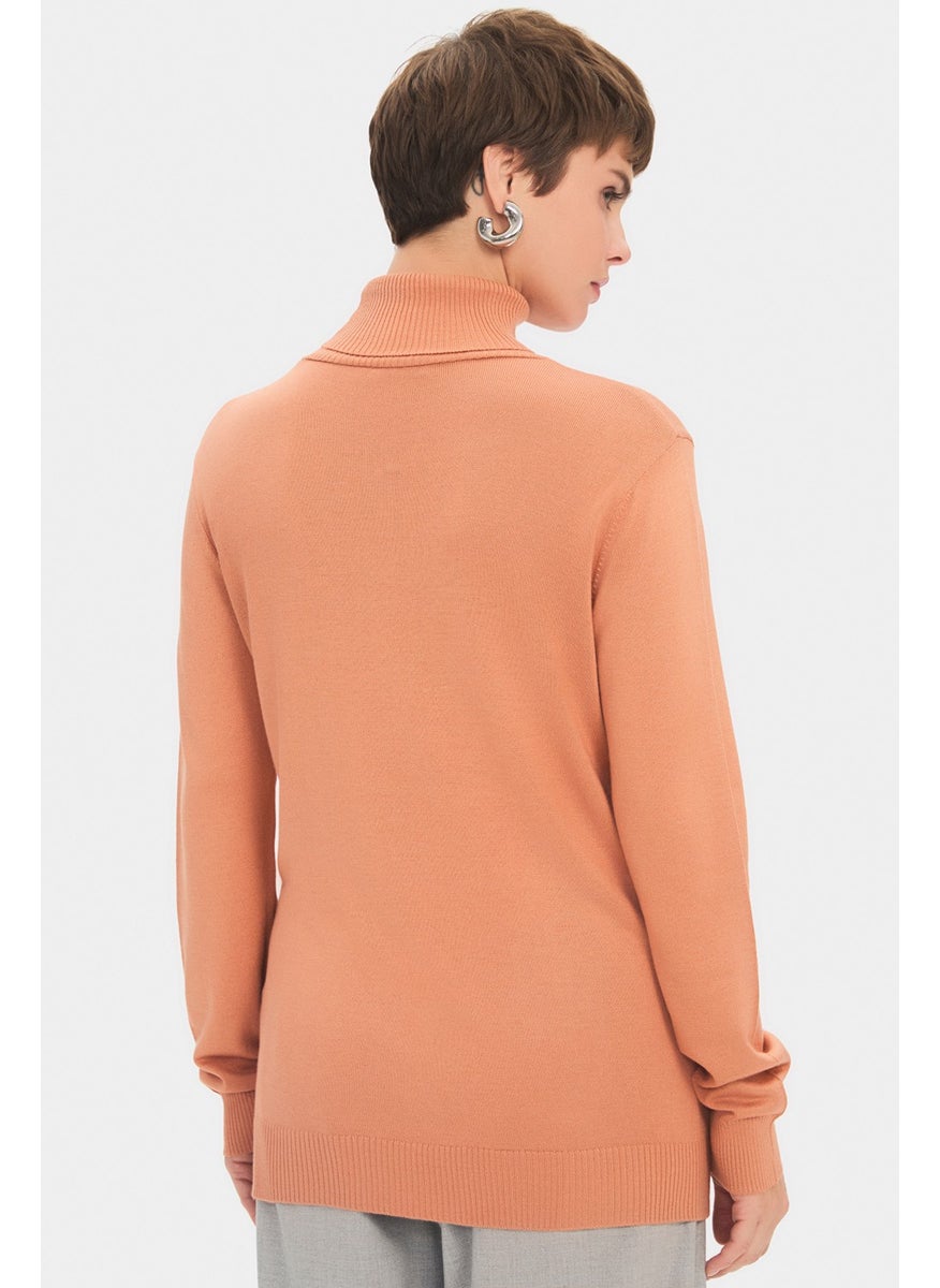 JUNE - Women's Exclusive Turtleneck Viscose Blend Knitwear Sweater - Image 1