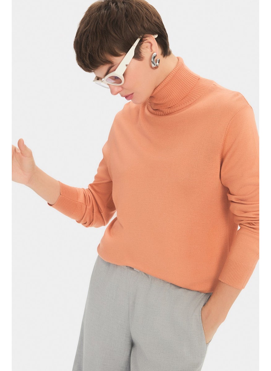JUNE - Women's Exclusive Turtleneck Viscose Blend Knitwear Sweater - Image 1