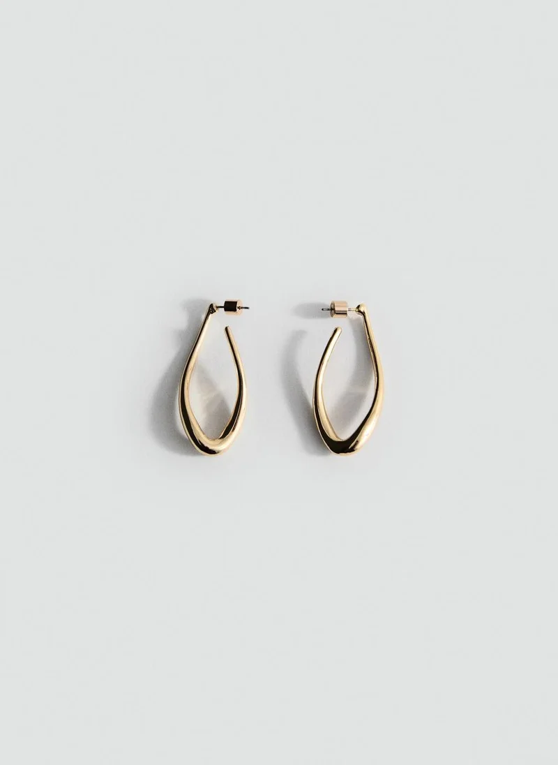 MANGO Twisted Hoop Earrings