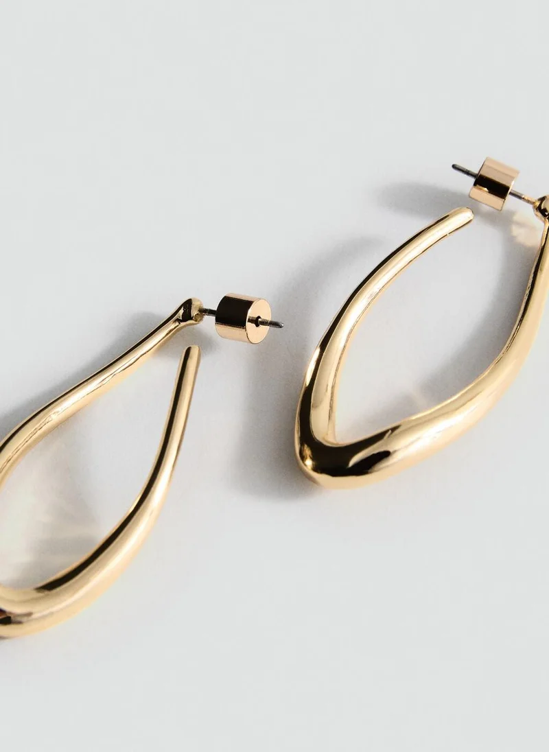 MANGO Twisted Hoop Earrings