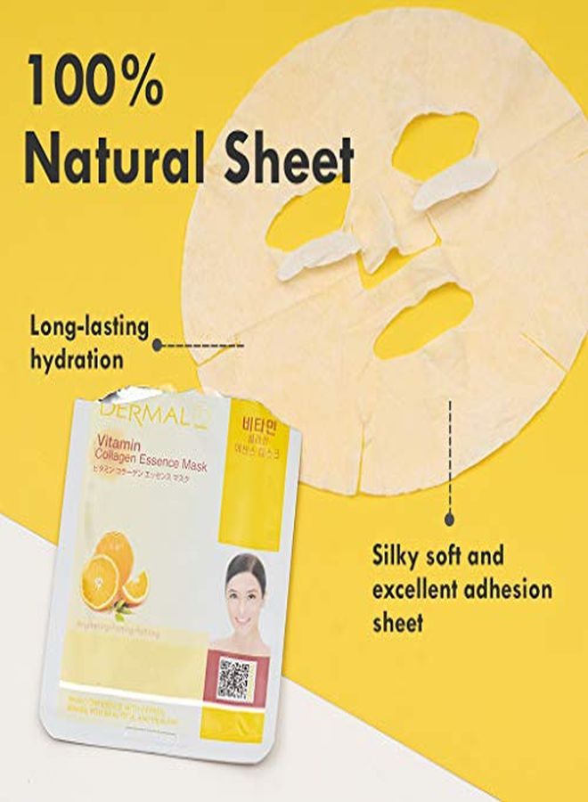 DERMAL 24 Combo Pack Collagen Essence Full Face Facial Mask Sheet - Sensitive Soothing, Anti-Acne, Nourishing Cleansing Korean Face Mask - Natural Skincare Spa Facial Mask Set For Women, Men  - Image 5