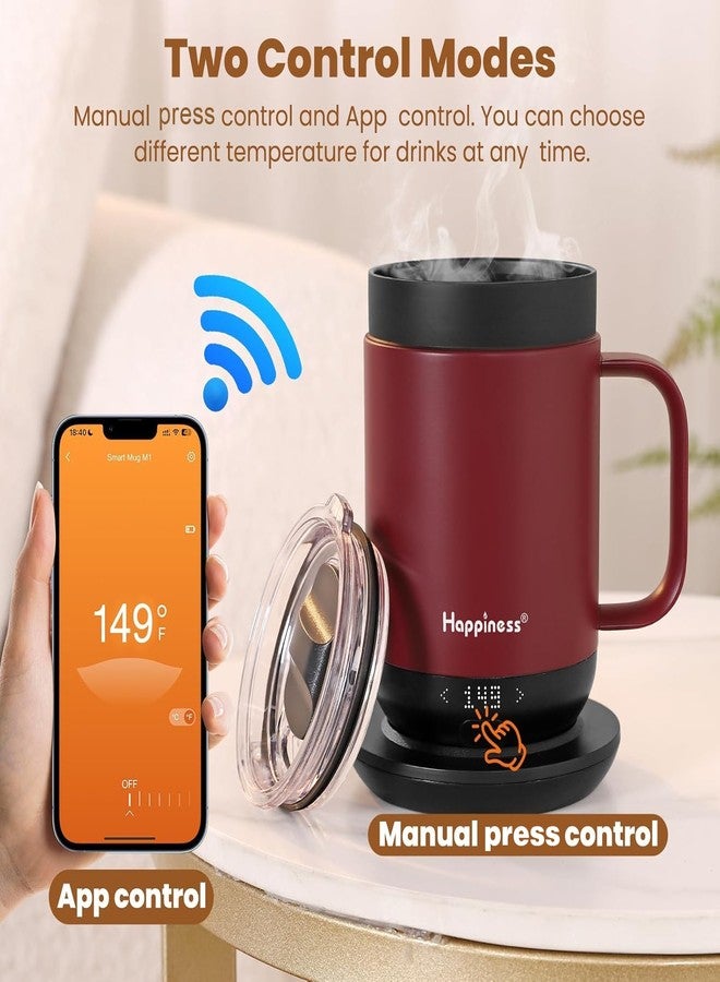 Happiness Smart Heated Coffee Mug,16oz Rechargeable Electric Self Heating Temperature Control Coffee Cup,Gifts for Mom Dad Grandma Wife - Image 5