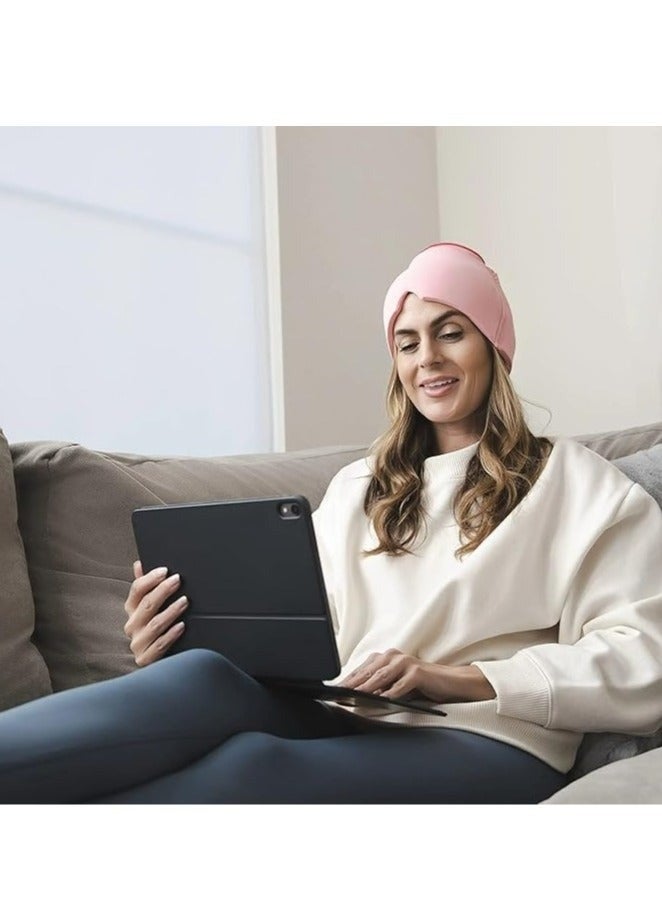 Cooling Gel Mask for Headache and Eye Relief - Wearable Cold Therapy Hat for Head, Face and Neck, Reduces Puffiness, Tension and Sinus Pain-Pink - Image 5