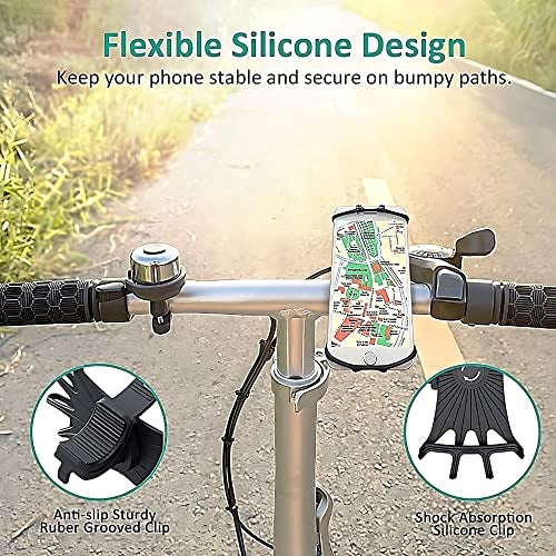Upkaranwale Motorcycle Holder Stand Bicycle Holder 360 Degree Rotating Bike Stroller Silicone Snap Easy Installation Holder (Black) - Image 5