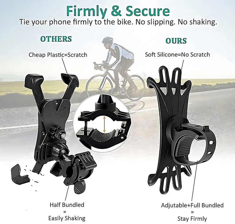 Upkaranwale Motorcycle Holder Stand Bicycle Holder 360 Degree Rotating Bike Stroller Silicone Snap Easy Installation Holder (Black) - Image 3