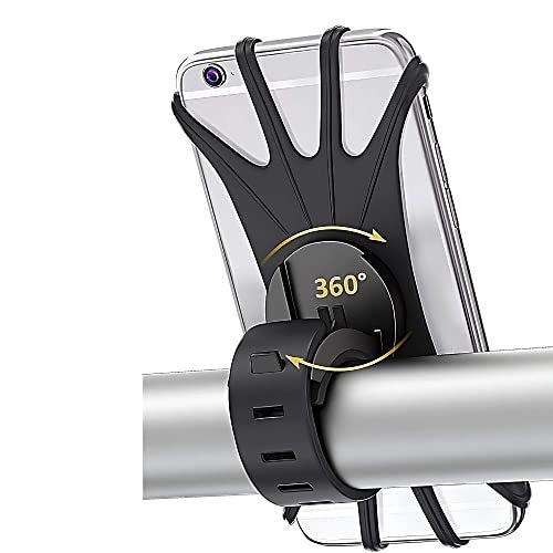 Upkaranwale Motorcycle Holder Stand Bicycle Holder 360 Degree Rotating Bike Stroller Silicone Snap Easy Installation Holder (Black) - Image 1