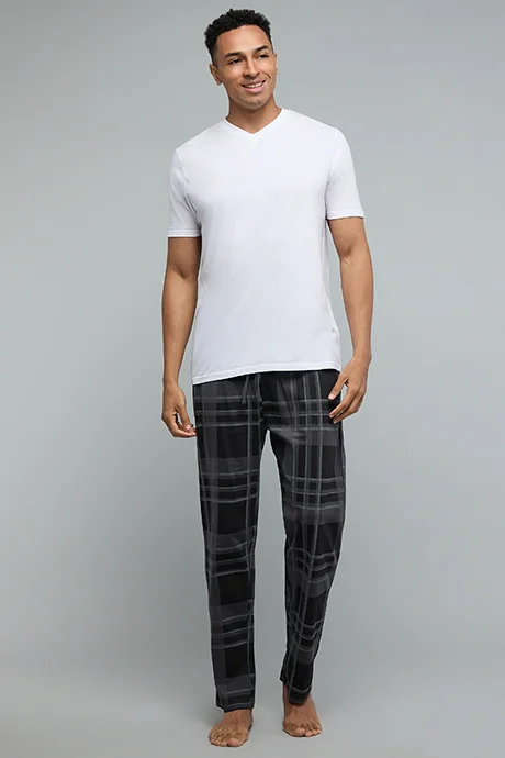 R&B Plaid Lounge Pants with Drawstring Waist