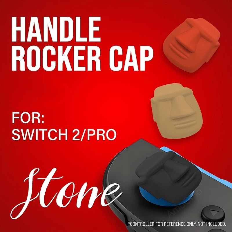 قطعتان من غطاء هزاز على طراز الصخر لجهاز التحكم Switch Pro باللون الأسود - Image 5
