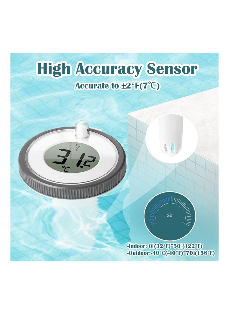 Excefore - Wireless Pool Thermometer, Floating Easy Read Digital Pool Thermometer with IPX7 Waterproof, for Swimming Pools, Hot Tubs, Small Ponds, Aquariums - Image 1
