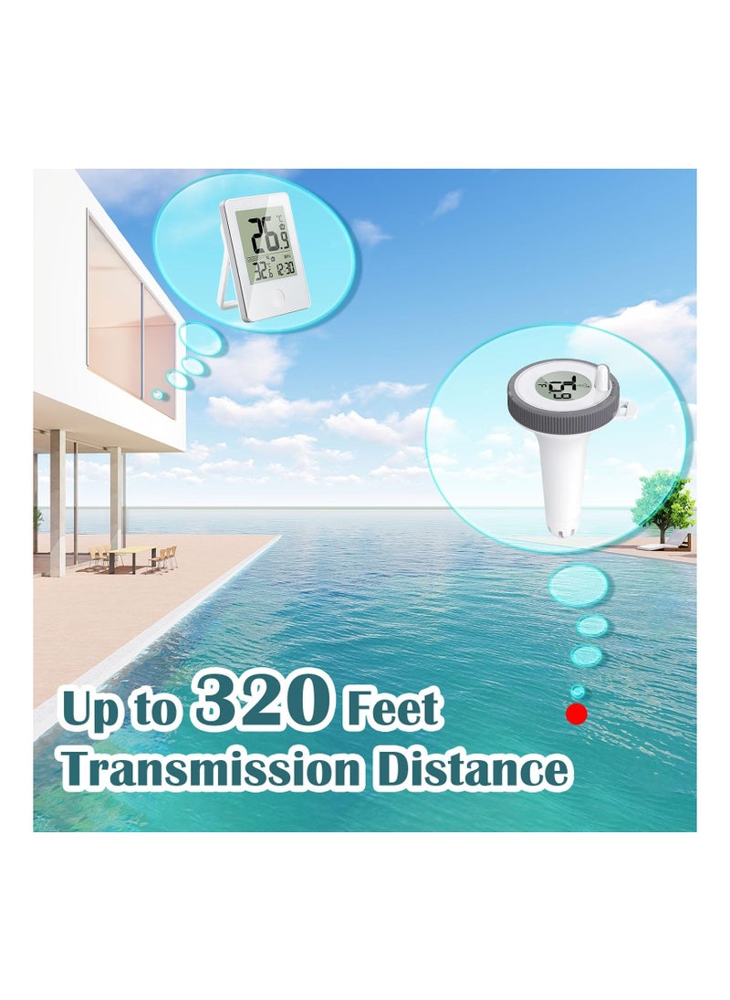 Excefore - Wireless Pool Thermometer, Floating Easy Read Digital Pool Thermometer with IPX7 Waterproof, for Swimming Pools, Hot Tubs, Small Ponds, Aquariums - Image 1