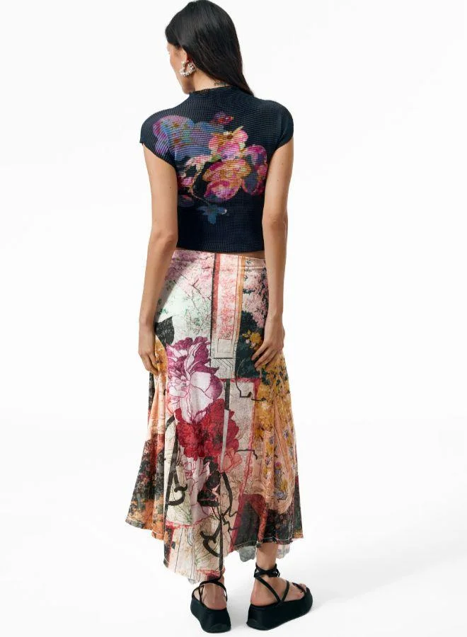 Desigual Multicolour Long printed skirt for Women | Best Price UAE