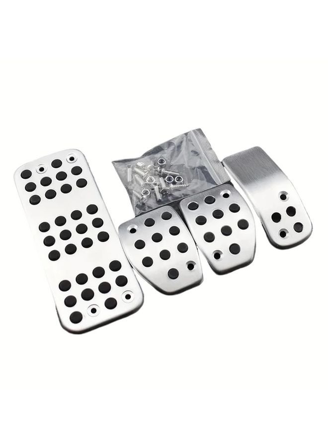 Durable Aluminum Alloy Car Pedals Silvery Black For Peugeot Citroen DS Enhanced Grip - Image 1