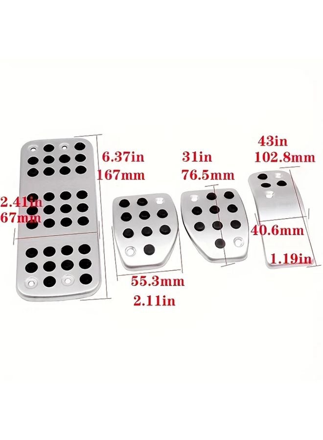 Durable Aluminum Alloy Car Pedals Silvery Black For Peugeot Citroen DS Enhanced Grip - Image 2