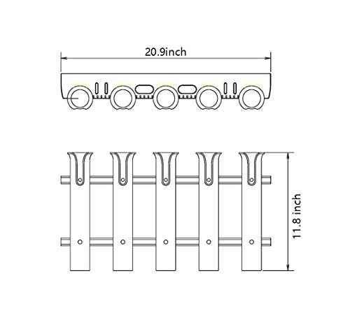 Brocraft Tackle Rack - 5-Rod Poly Black Rod Holder Rack - Image 3