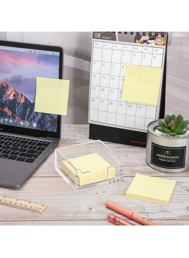 Acrylic Sticky Note Holder, Clear Acrylic Sticky Note Holder Sticky Notes Dispenser for Office Home Office Accessories for Office Desk (2 Pcs) - Image 4
