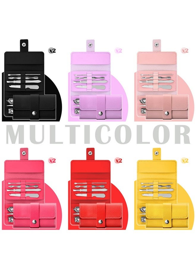 WILLBOND 12 Sets Manicure Set Nail Clippers Pedicure Kit 7 in 1 Stainless Steel Professional Pedicure Set Grooming Kits Nail Care Tools with Travel Case for Nail Care Multi Color (Bright Colors) - Image 4