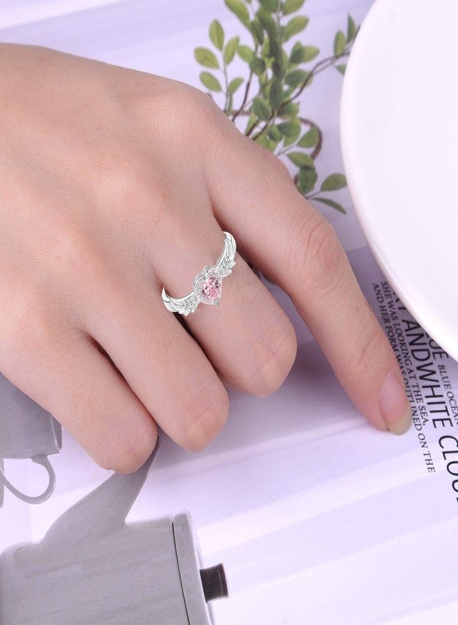 DkakoJew Beautiful Pink Angel Wings Rings, Adjustable Opening Size Rings for Women Teenage Girls, Adjustable Ring Jewelry, Best Birthday Gift Christmas Gifts. - Image 2