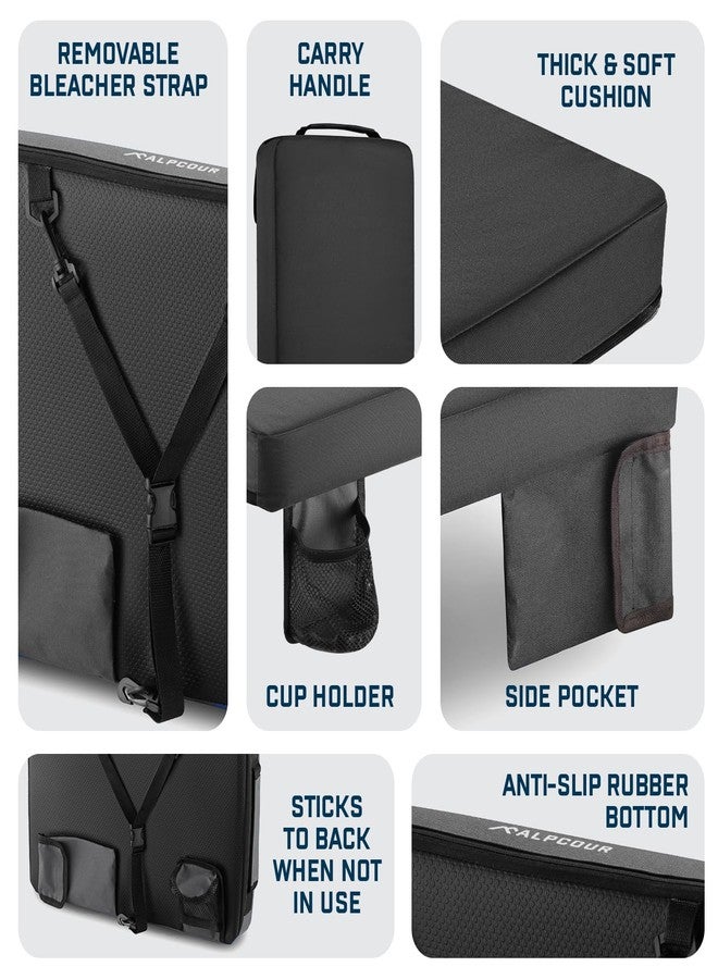 Alpcour Portable Extra Thick Heated Stadium Seat Cushion - Bleacher Cushion with Side Pocket, Cup Holder, Waterproof, Anti-Slip, and Straps - Perfect for Football Seats and Bench Seats for Bleachers - Image 5