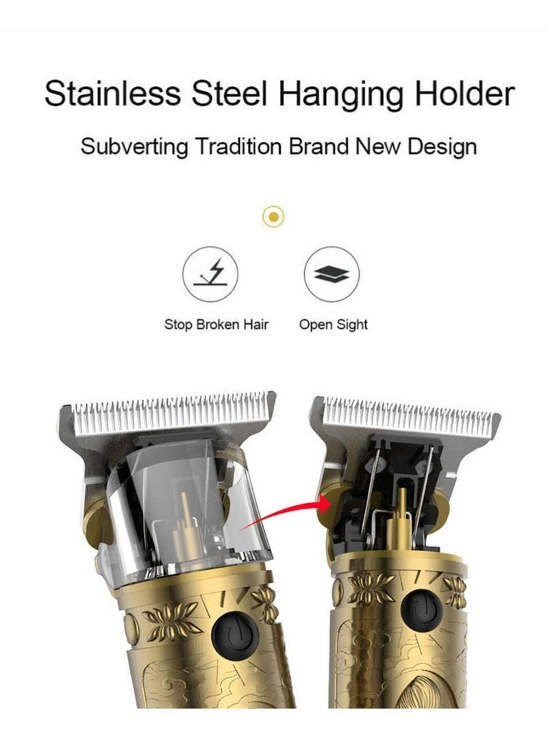 ELTRAZONE Men's Bronze Retro Hair Clippers with Limit Comb & USB Port - Image 3