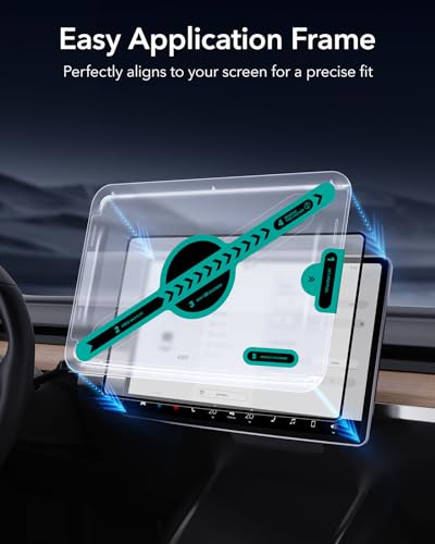 ESR Tempered Glass Screen Protector for Tesla Model 3 2025/2024 Highland, 15.4'' Center Console and 8'' Rear Touchscreen Protection Set, 9H Glass Matte Film Accessories with Alignment Kit, Anti Glare - Image 3