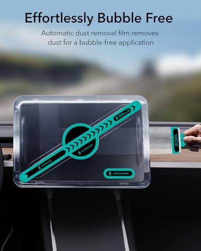 ESR Tempered Glass Screen Protector for Tesla Model 3 2025/2024 Highland, 15.4'' Center Console and 8'' Rear Touchscreen Protection Set, 9H Glass Matte Film Accessories with Alignment Kit, Anti Glare - Image 4