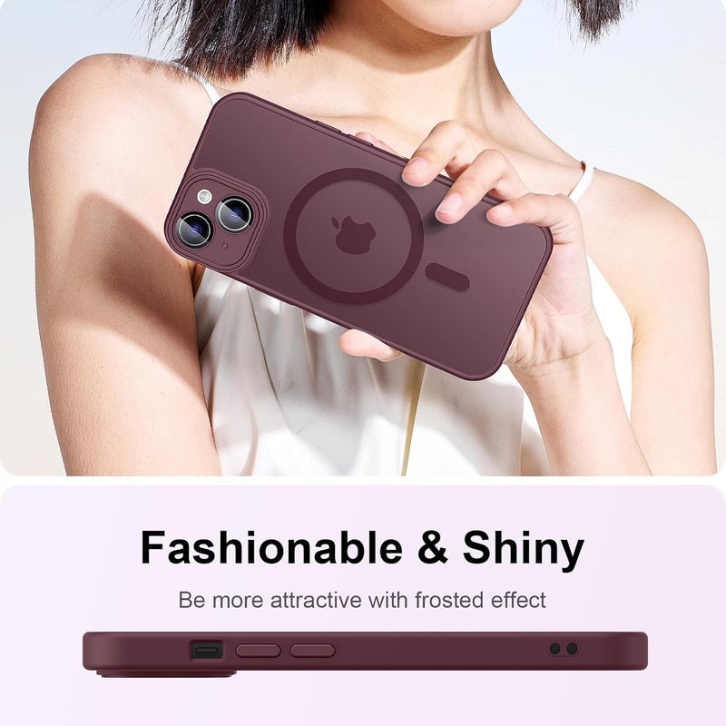 Demark Magnetic for iPhone 13 Case, [Compatible with MagSafe][10 FT Military Grade Drop Protection] [Dual Layer Structure Protection] Non-Slip Heavy Duty Full-Body Shockproof iPhone 13 Cover (Wine Red) - Image 5