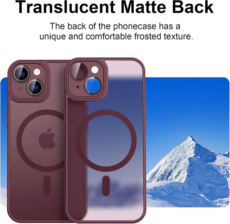 Demark Magnetic for iPhone 13 Case, [Compatible with MagSafe][10 FT Military Grade Drop Protection] [Dual Layer Structure Protection] Non-Slip Heavy Duty Full-Body Shockproof iPhone 13 Cover (Wine Red) - Image 3