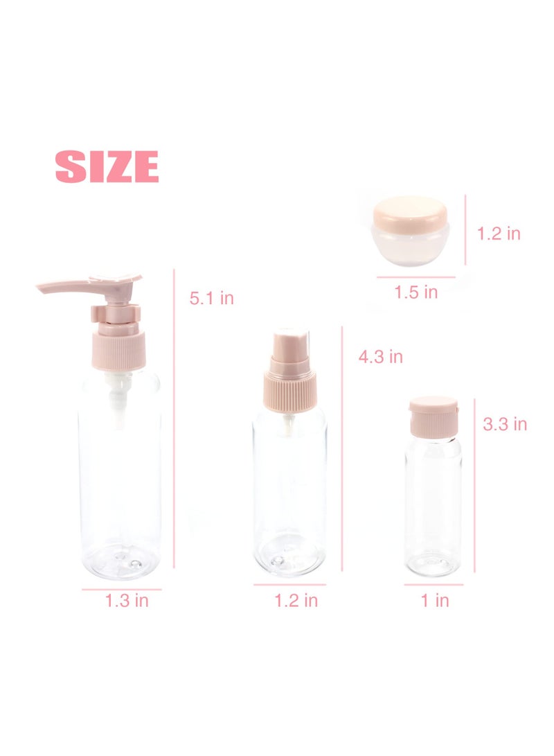 SOLARAE 11 PCS Travel Bottles Set for Toiletries - Refillable Plastic Containers for Shampoo, Lotion, Cream, and Dispenser Accessories - Leak Proof Travel Size Kit - Image 1