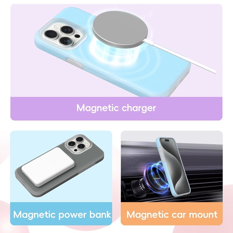 HuHa Protective Cover For iPhone 12 Pro Max Jelly Liquid Silicone MagSafe Magnetic Phone Case(Orange) - Image 2