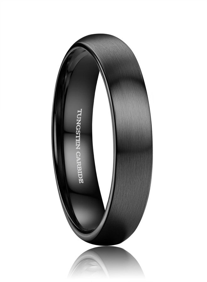 ORAZIO Tungsten Wedding Rings for Men 6/8mm Mens Wedding Band Black/Silver/Gold Plated Mens Rings,Brushed Matte Finish Polished Edge Engagement Promise Band Men Ring Jewelry Comfort Fit 7-14, Tungsten - Image 1